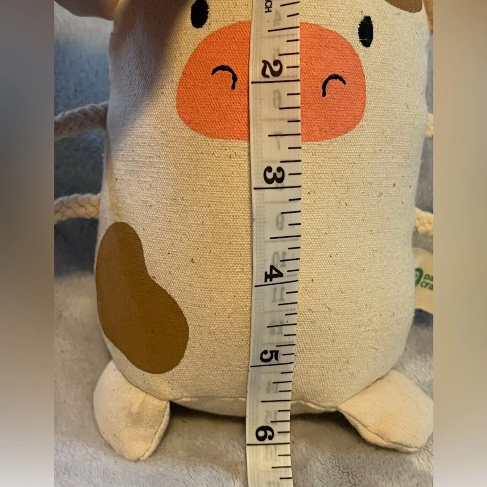 Panda Crate Cow 5" Plush Mooing Shaker Canvas Toy Farm Stuffed Animal - Picture 4 of 4